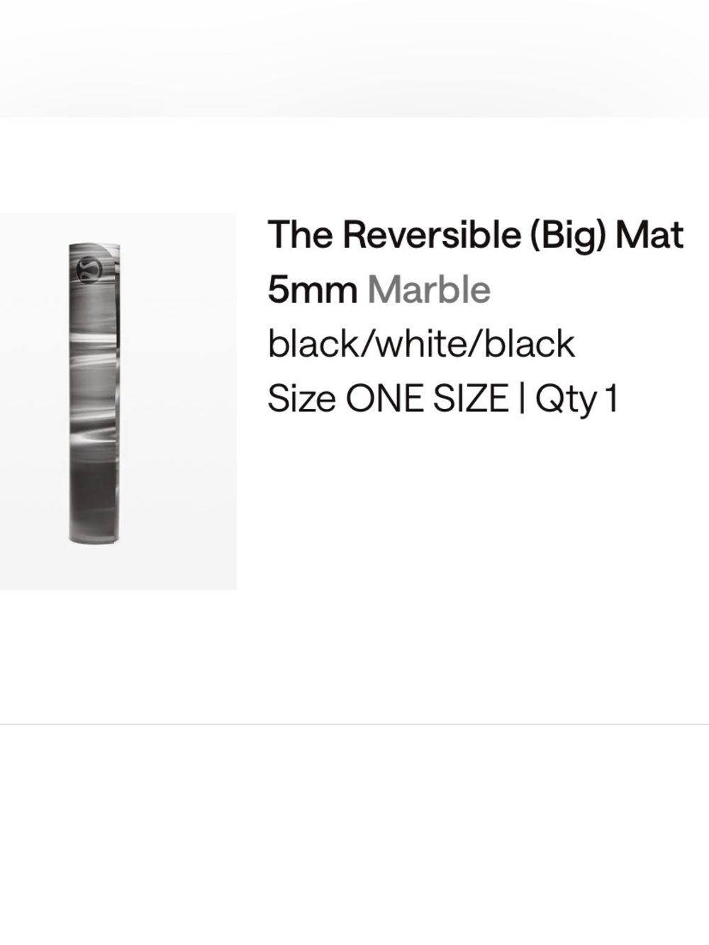 The Reversible (Big) Mat 5mm Marble Black/White/Black